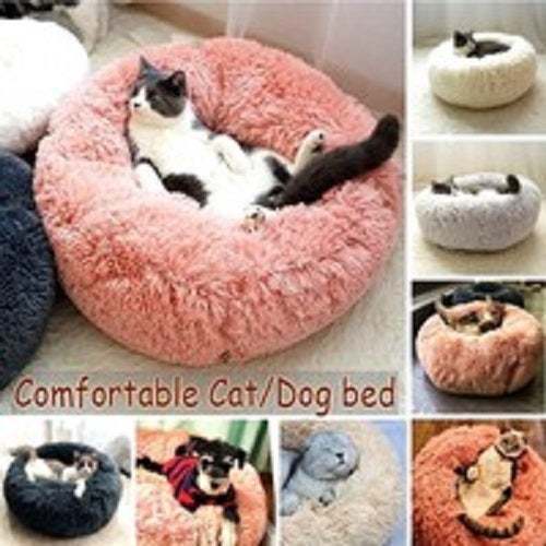 Round plush warm pet nest